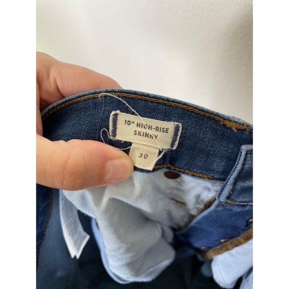 Madewell 10" High-Rise Skinny Jeans Brinville Wash Button-Front Tencel Size 30 - Picture 7 of 10